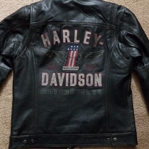 Harley davidson long way black leather Jacket